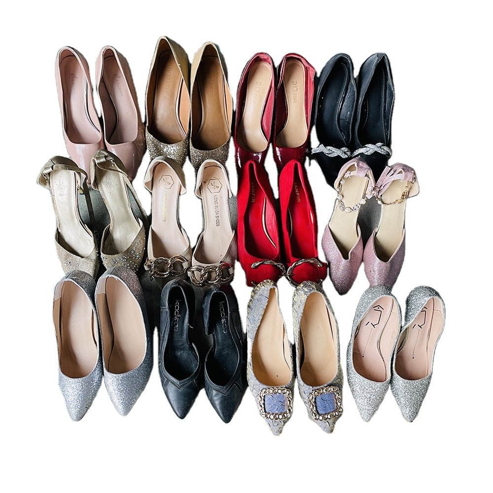 Used Women Heeled Sandals Bandage Rhinestone Ankle Strap Pumps Super High Heels Square Heels Lady Shoes