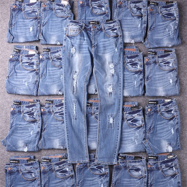 stock used fashion jeans men's skinny jeans stocks surplus garments cheap denim jeans for men mixed stock lots