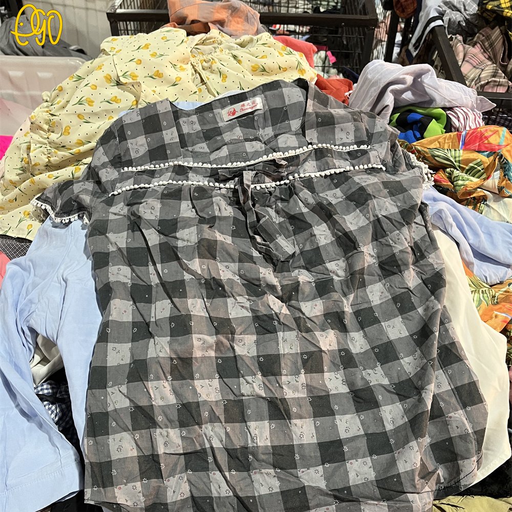 Wholesales Used Ladies Cotton Blouse Second Ladies Cotton Blouses Used office Girls Clothes Summer Blouse for Women