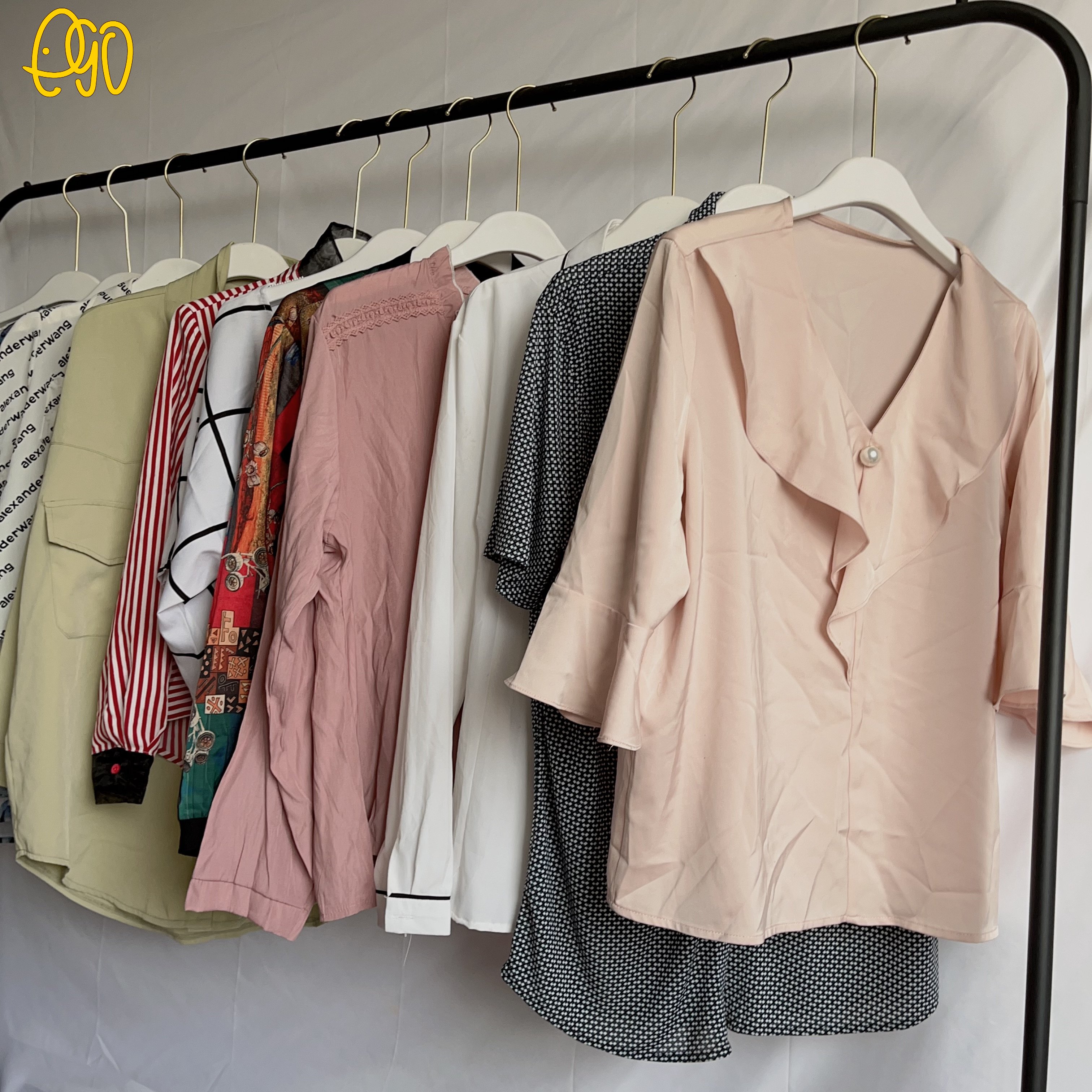 Wholesales Used Ladies Cotton Blouse Second Ladies Cotton Blouses Used office Girls Clothes Summer Blouse for Women