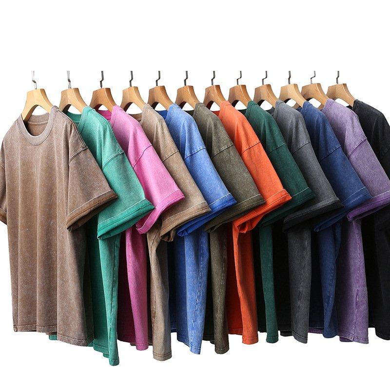 230gsm Wholesale Oversized Washed Vintage T Shirts 100% Cotton Printing Men's Distressed Tee Shirts