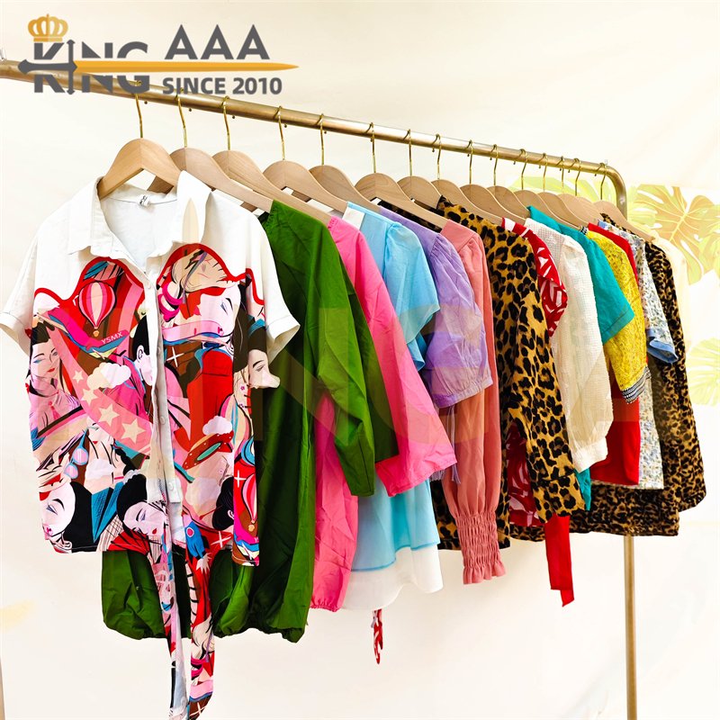 Wholesale Women Blouse Mixed Shirt Tops Ladies Second Hand Clothes Short Sleeve Used Clothes Clothing Ukay Ukay Bales