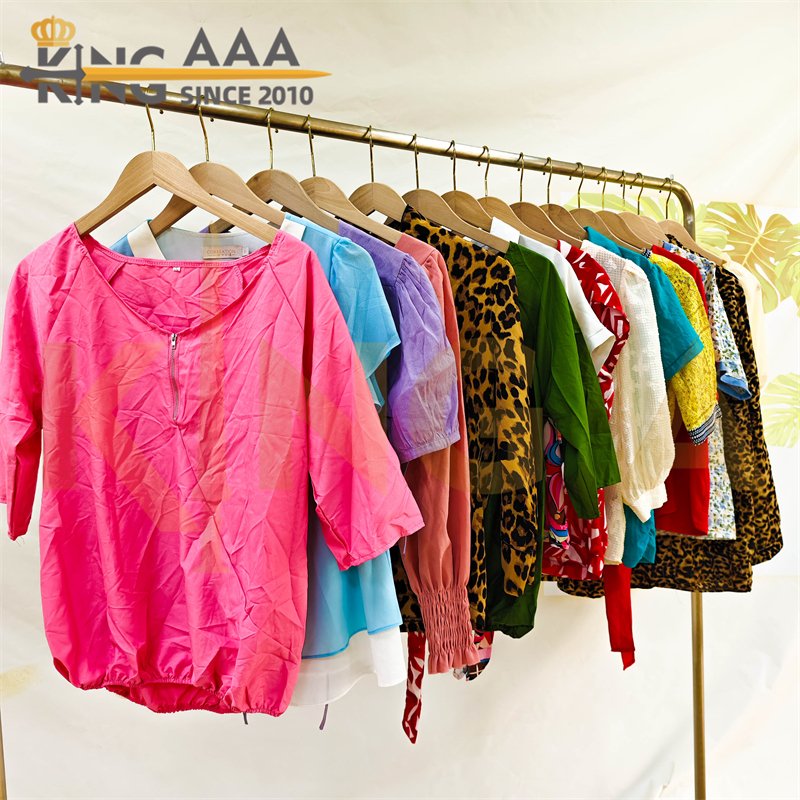 Wholesale Women Blouse Mixed Shirt Tops Ladies Second Hand Clothes Short Sleeve Used Clothes Clothing Ukay Ukay Bales
