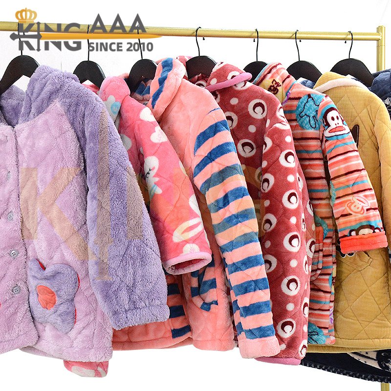 Manufacturer Price Sleepwear Ladies Warm Long Sleeve Home Clothes Second Hand Used Clothes Nightgown Pajamas for Female