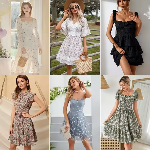 WO 2024 Fashion Women's clothes wholesale casual dresses T-shirts mixed packaging random delivery stock clothing