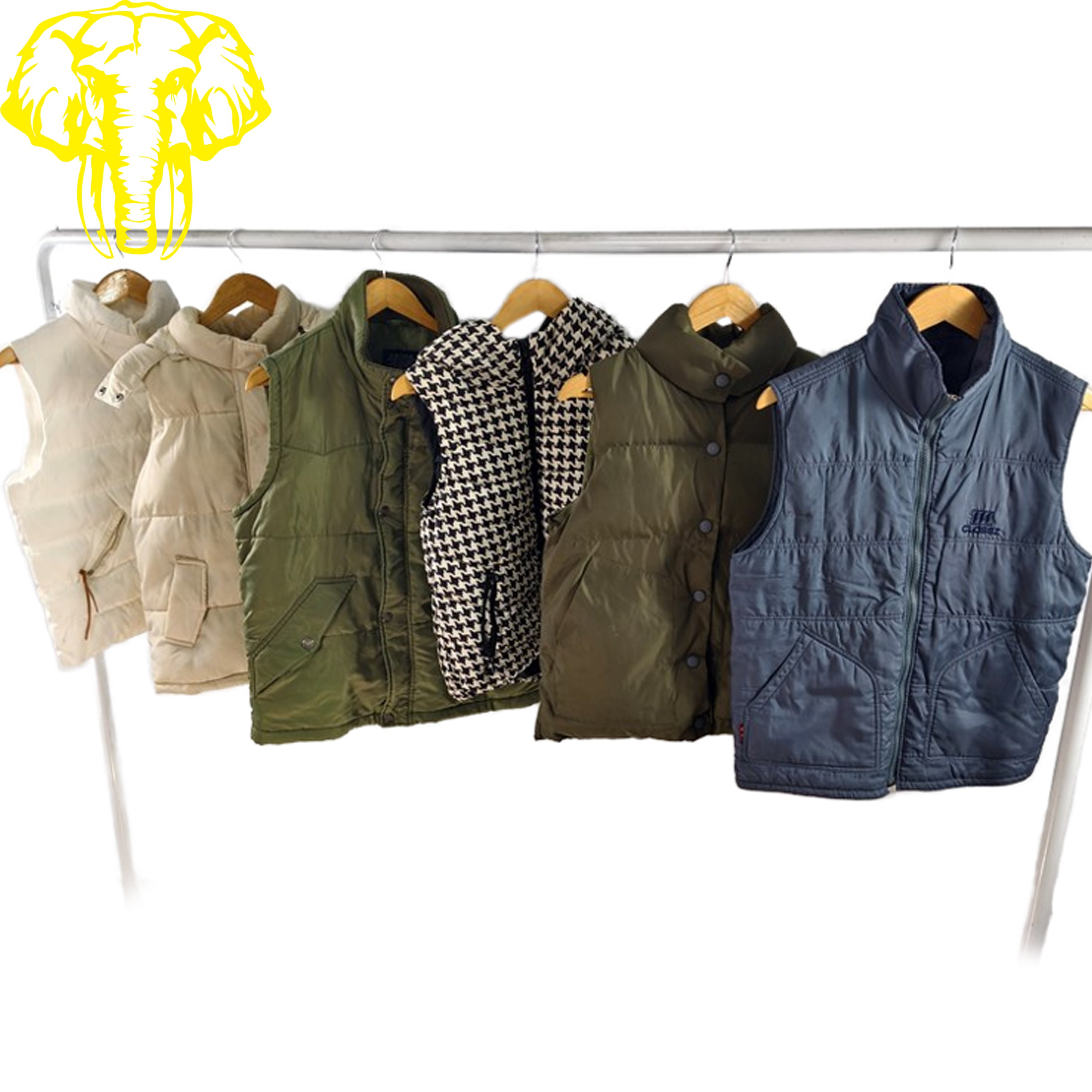 Men's Used Clothes Winter Sleeveless Zipper Puffer Vest Warm Windproof Heavy Waistcoat silk saree