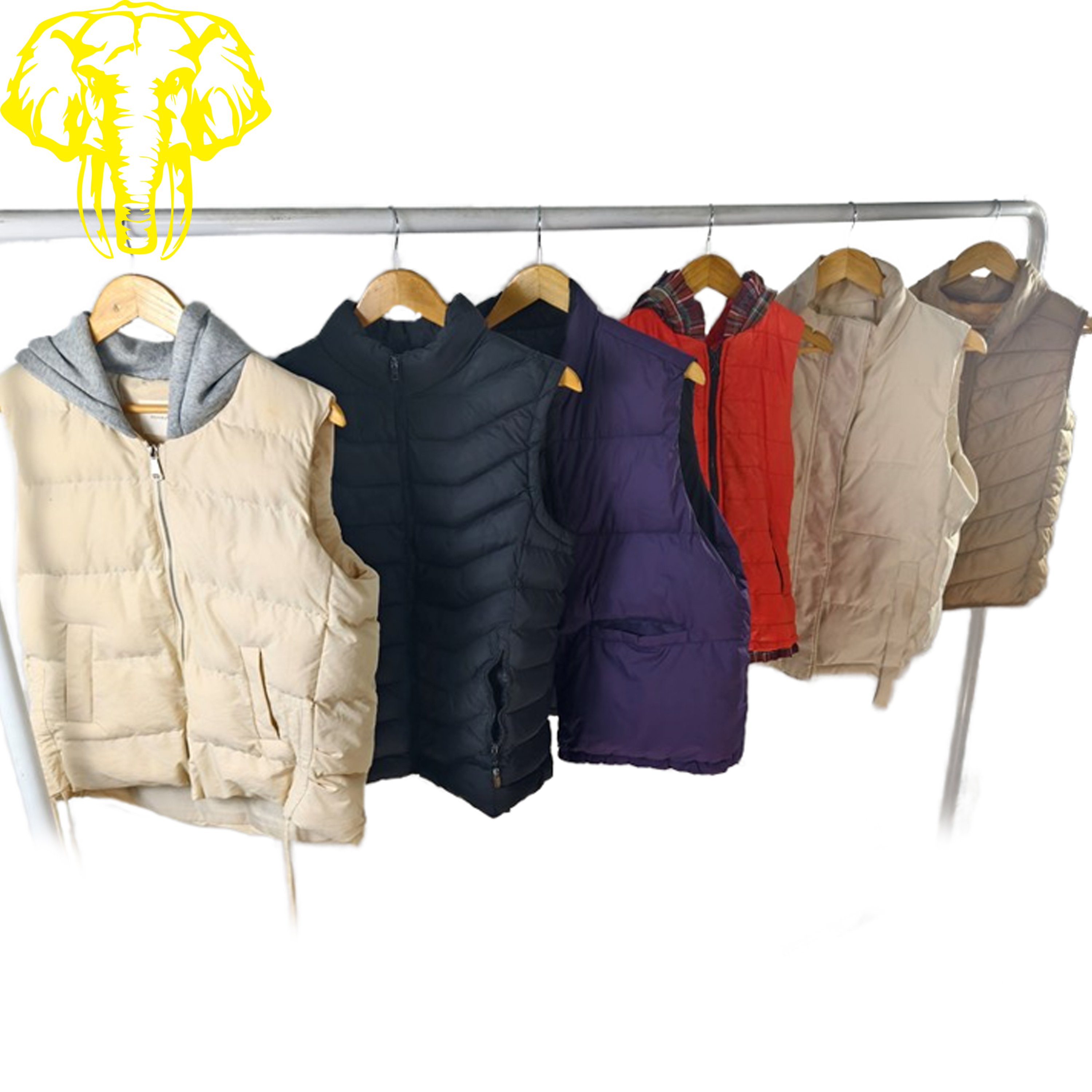 Men's Used Clothes Winter Sleeveless Zipper Puffer Vest Warm Windproof Heavy Waistcoat silk saree