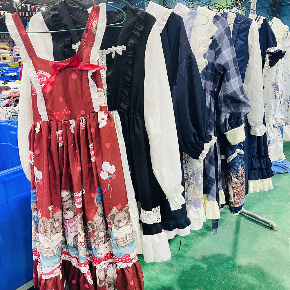 Wholesale bulk used Lolita high-quality and clean Lolita used women dress used clothes bales