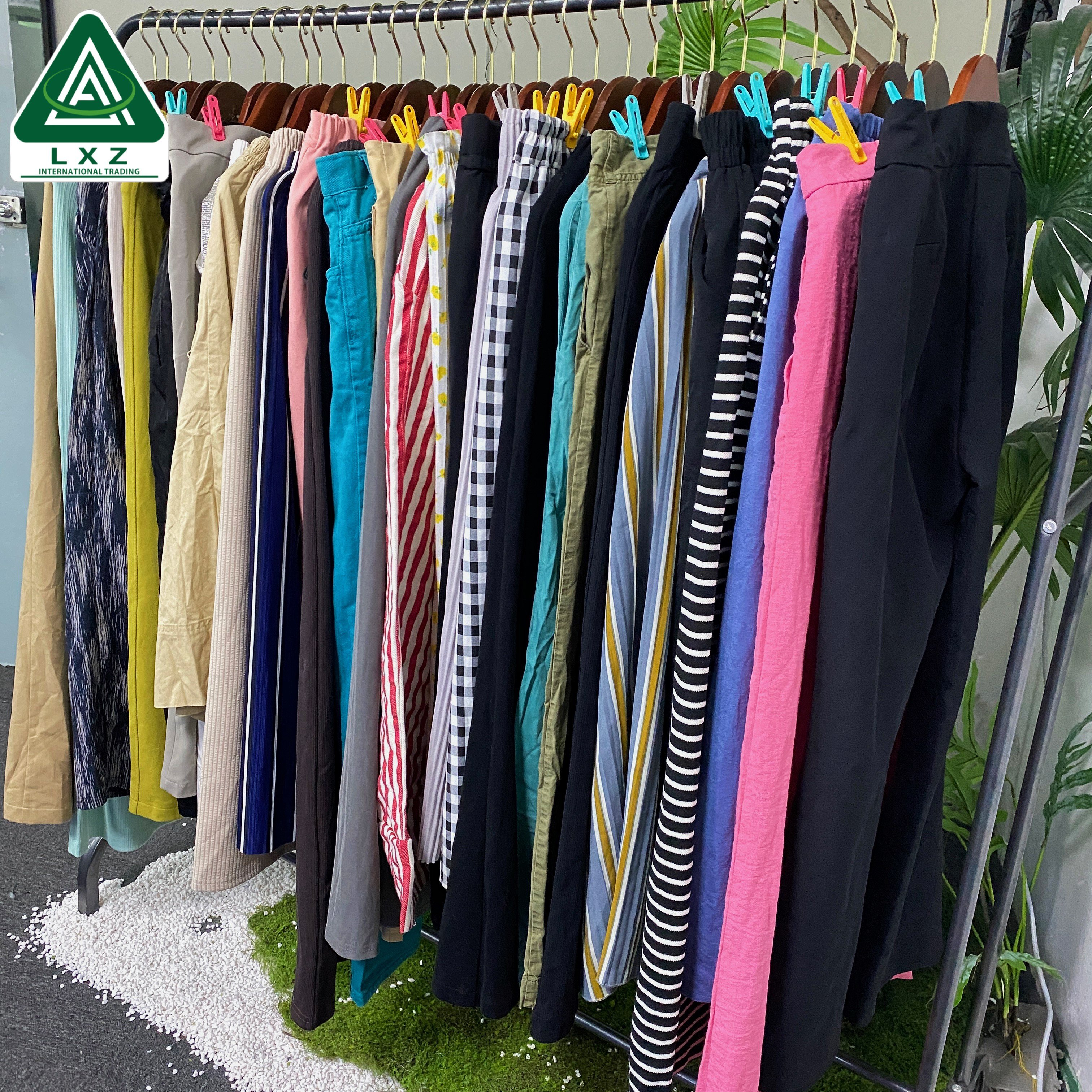 Used Women Wide Leg Cotton Pants Second Hand Bulk Women Used Clothes Second Hand Clothing