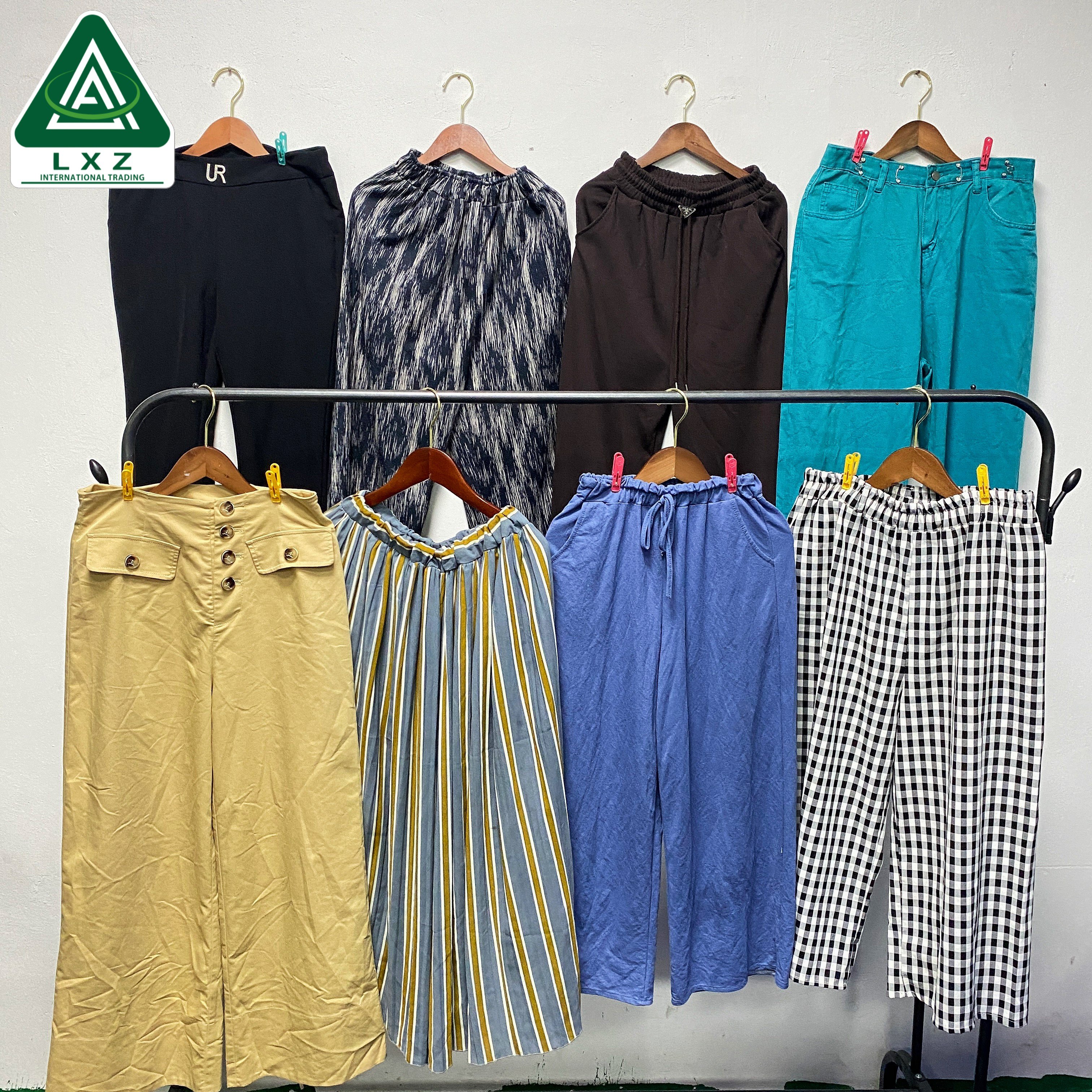 Used Women Wide Leg Cotton Pants Second Hand Bulk Women Used Clothes Second Hand Clothing
