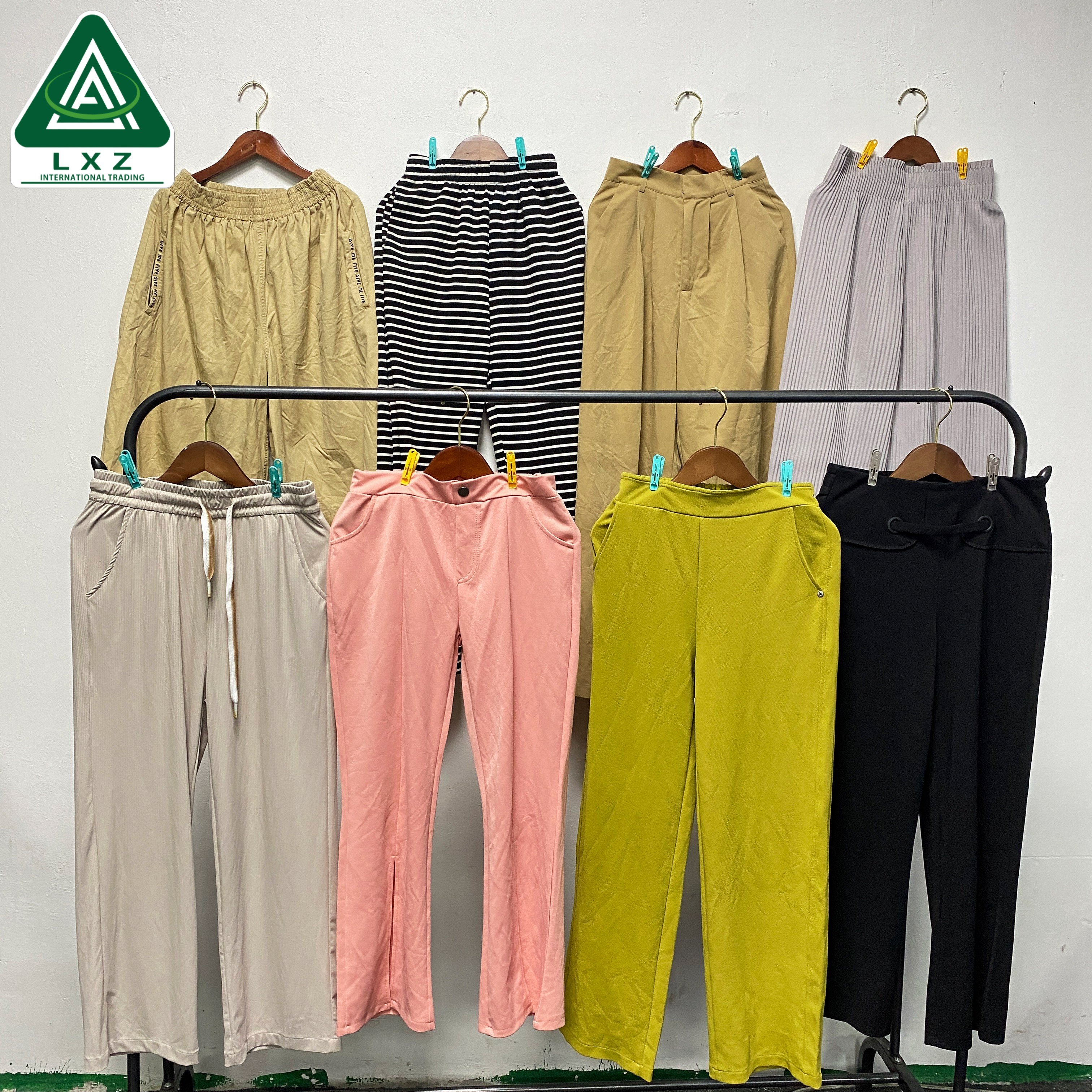 Used Women Wide Leg Cotton Pants Second Hand Bulk Women Used Clothes Second Hand Clothing