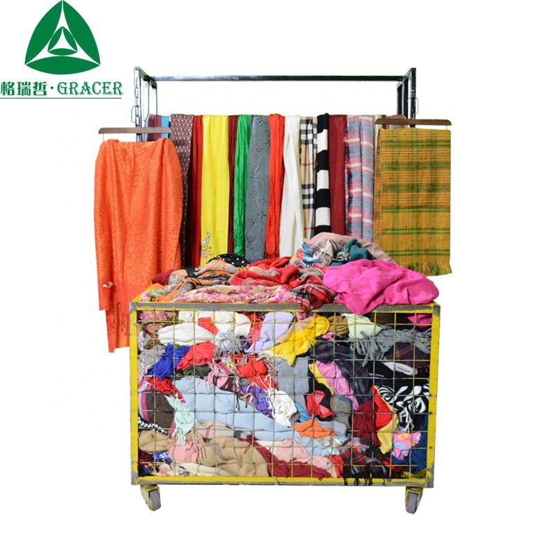Young ladies woolen scarf 45kg bale used clothing second hand clothing