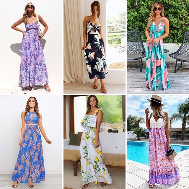 V-neck waist strap short sleeved floral dress long dress large clearance