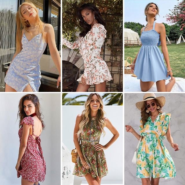 V-neck waist strap short sleeved floral dress long dress large clearance