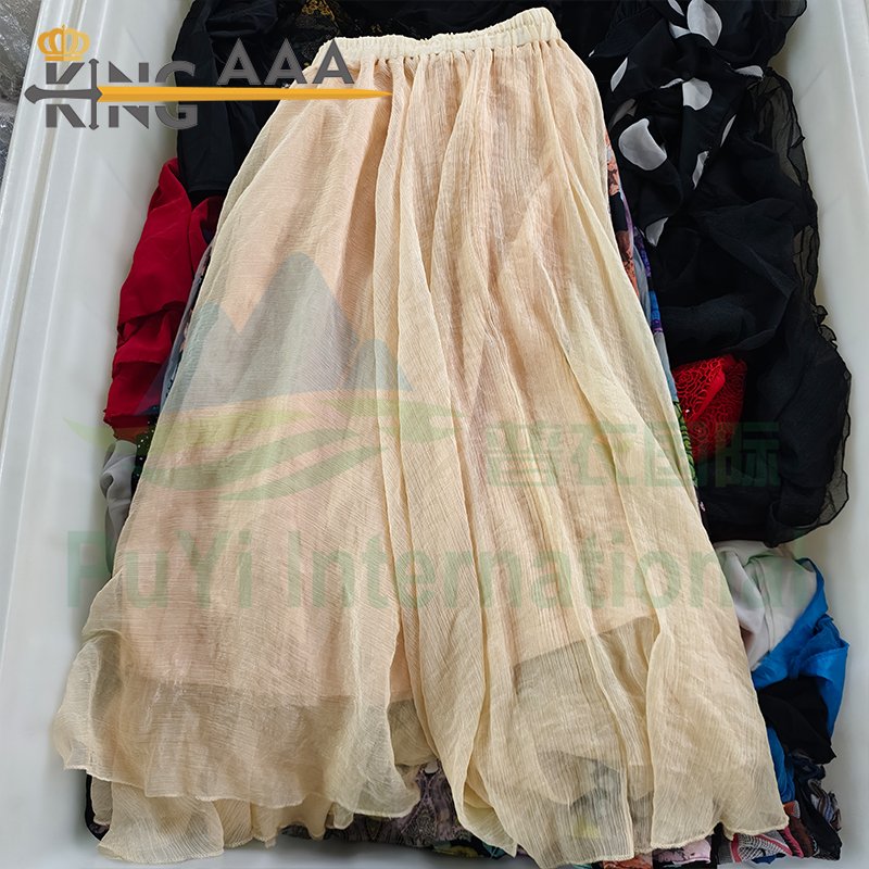 PUYI Wholesale Branded Womens Clothing Dress Used Clothes Skirt Summer Used Bulk Clothing Bales Clothes Skirts for Women