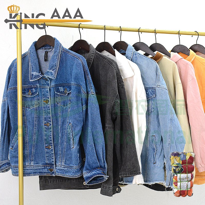 black denim jackets Casual Tassel Denim used clothes Bermuda Women Jeans second hand jacket