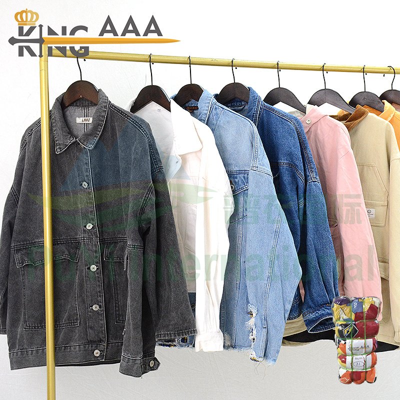 black denim jackets Casual Tassel Denim used clothes Bermuda Women Jeans second hand jacket