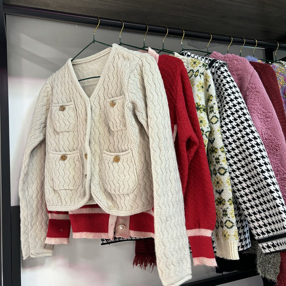 fashion korean used winter thick model sweater women plain knitted cardigan used women winter heavy second hand sweaters coat