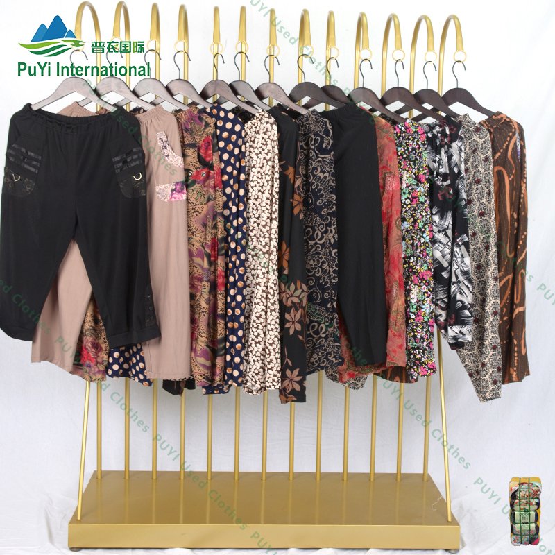 wholesale summer women elderly pants korean used clothes bales bulk second hand clothes for ladies