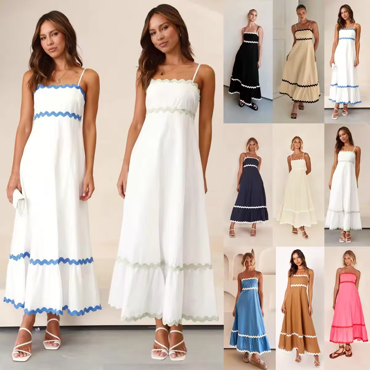 Spring Women Maxi Dresses Casual Full Sleeve Floral Printed O-neck Woman Bohe Beach Party Long Dress Mujer Vestidos Dropshipping