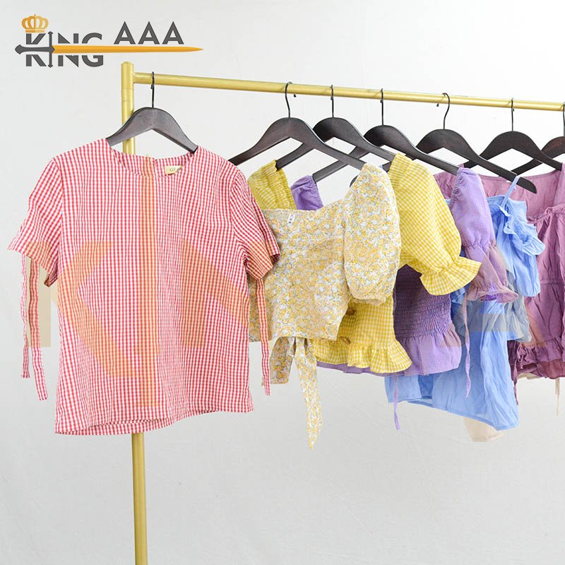 used clothes grade a cheap Cotton Used clothes ladies blouse tee assorted bulk clothes