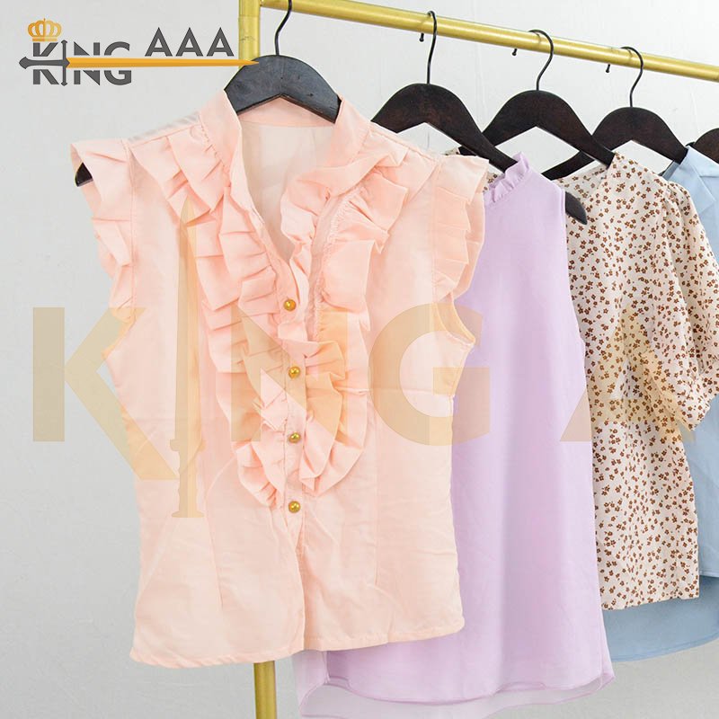 used clothes grade a cheap Cotton Used clothes ladies blouse tee assorted bulk clothes