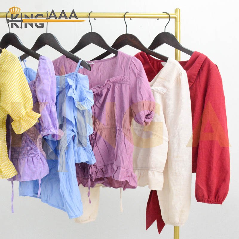 used clothes grade a cheap Cotton Used clothes ladies blouse tee assorted bulk clothes
