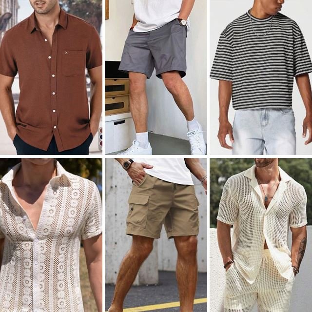 2024 Men's Summer Fashion Used Casual T-shirt POLO Shirt Pants Stock Mix and Match Low Price Random Shipping