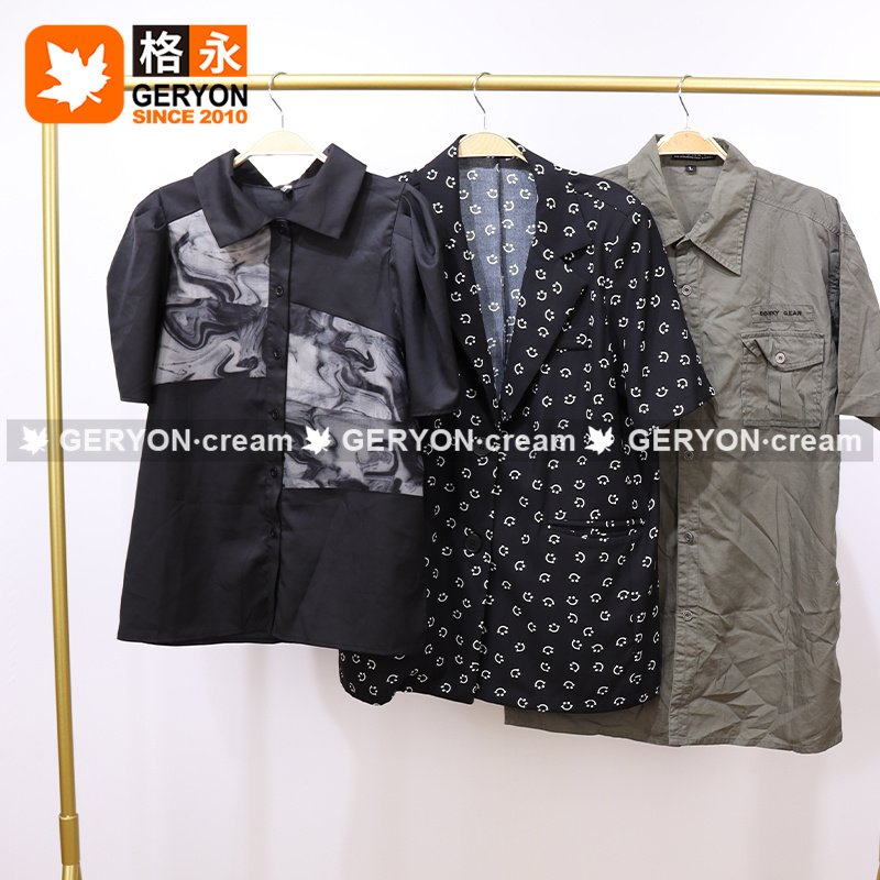 GERYON vintage Polo T Shirts Men Cotton Apparel Stock Man Chemise Hawaienne Ropa Usada Hombre Used Clothes In Bulk