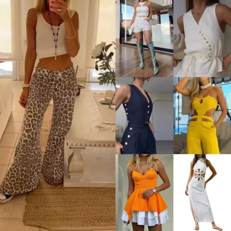 Wholesale summer hot selling women's short sleeved loose casual dresses mixed random delivery