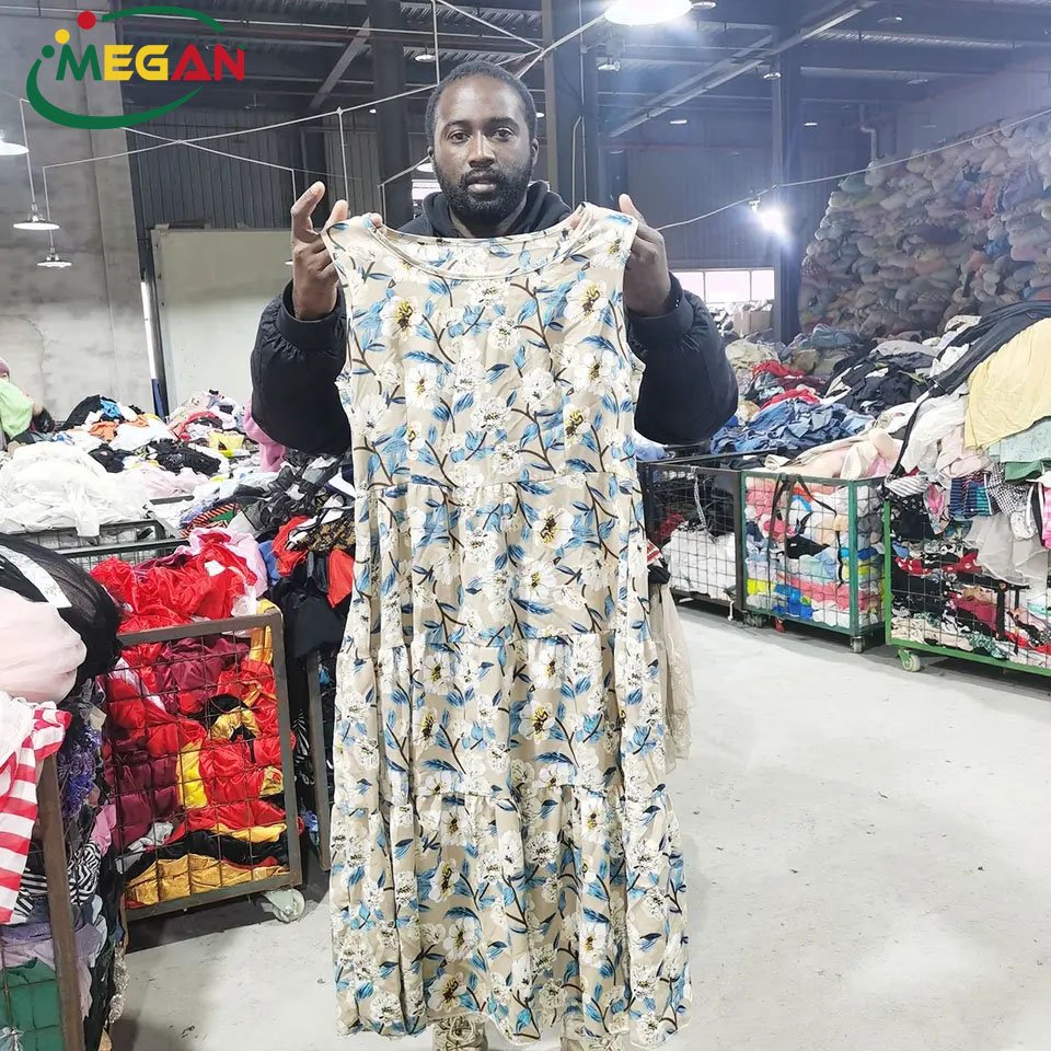 Megan Factory Wholesale High Quality Fashionable Ladies Dress Used Clothes For Hot Summer