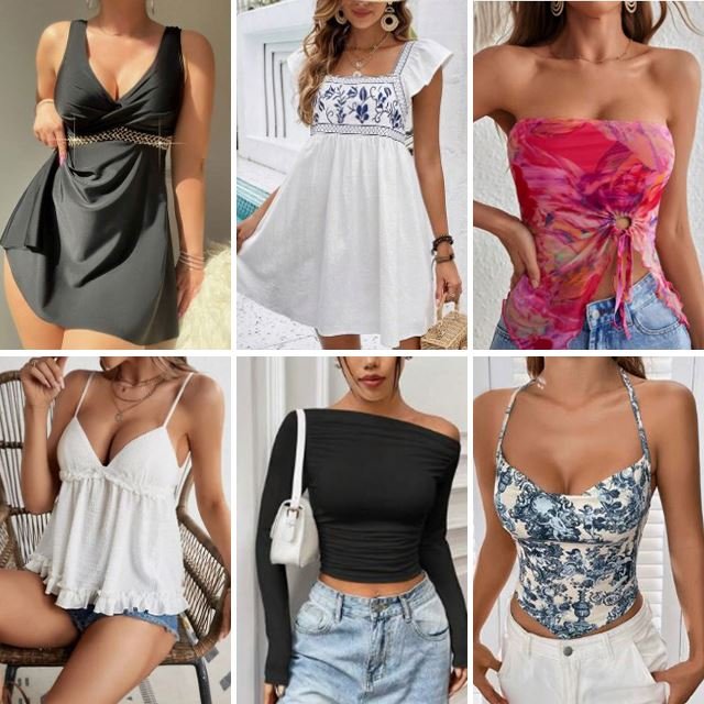 Women's summer clothing mixed leisure elegant slim fit dress T-shirt pants short skirt top clothing wholesale random delivery