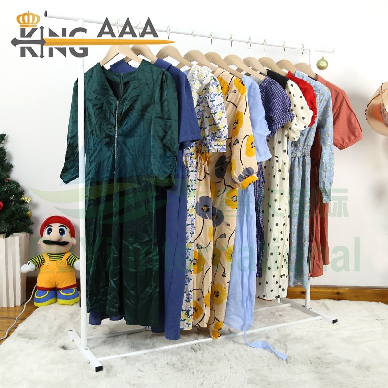 Mixed Used Clothing 45Kg ladies elegant Silk Dress ropa por mayor Europe Used Clothes branded