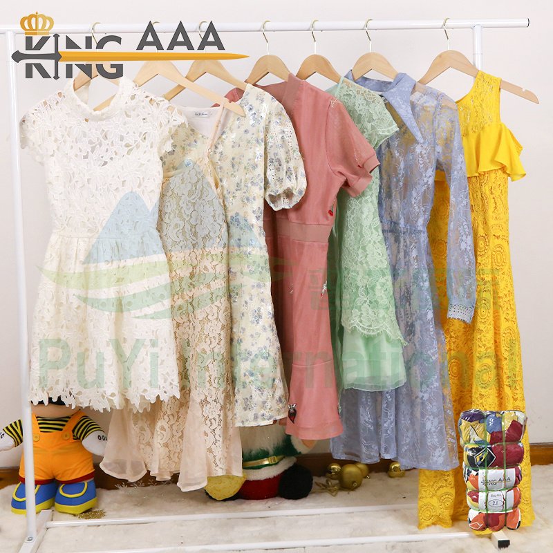 Puyi KingAAA ropa usada second hand dress designer used clothes summer ladies dress premium