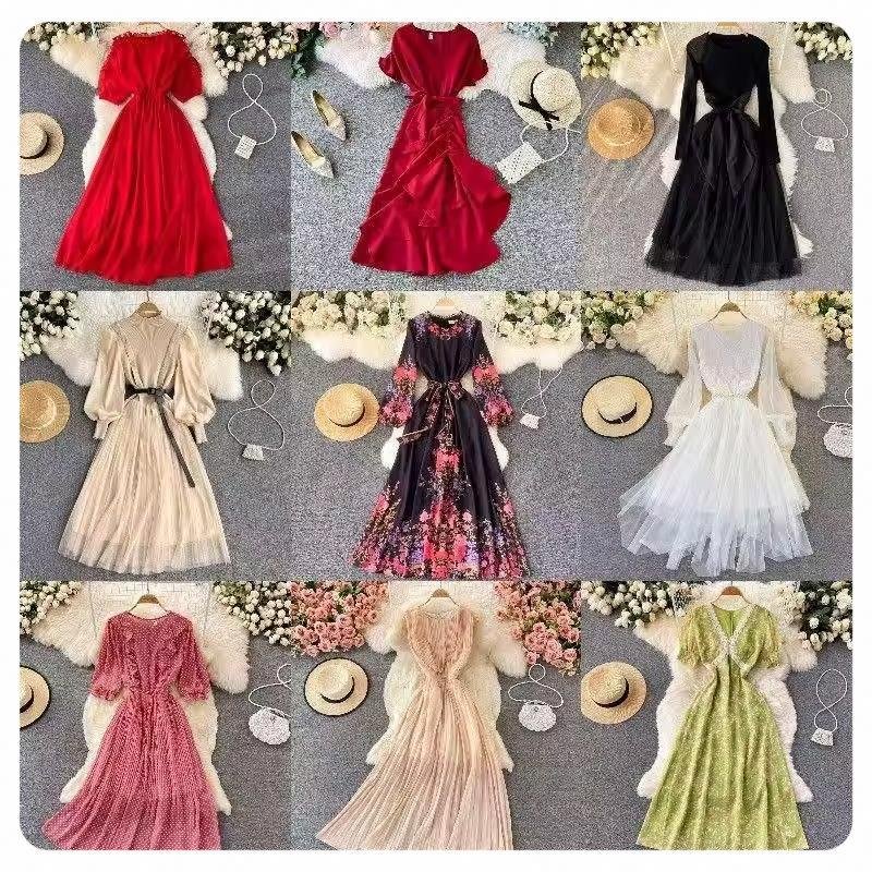 wholesale women dress bale mixes clothes bulk assorted brand new casual dress used clothes women apparel stock clothing