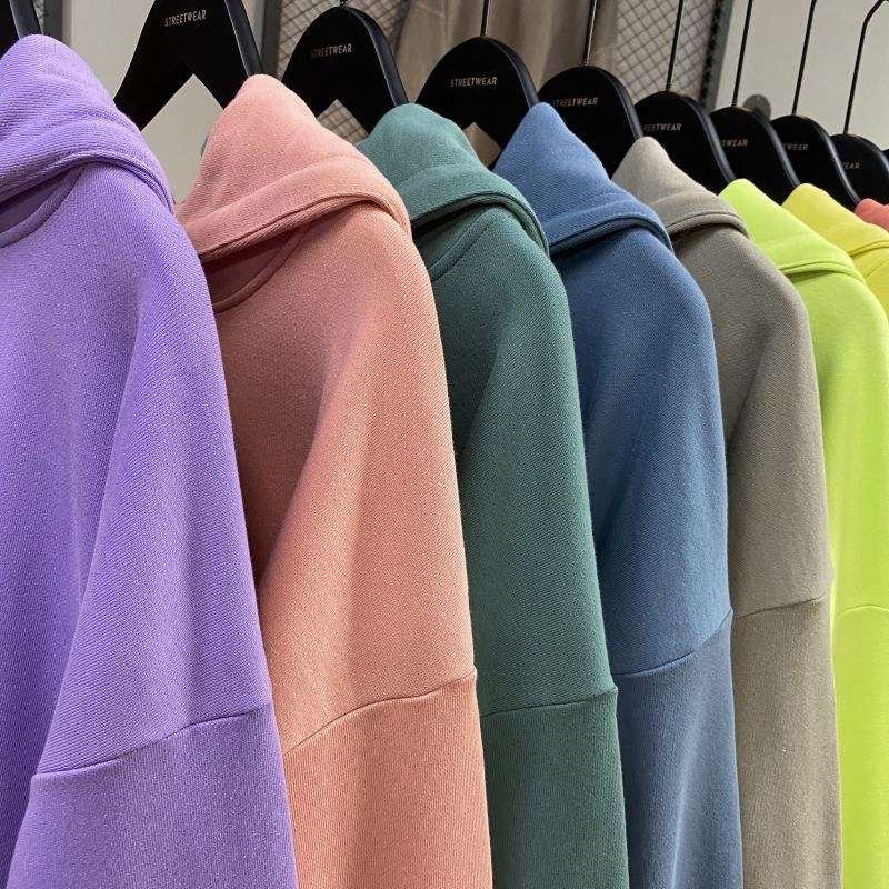 Luxury designer 100% cotton terry heavy weight unisex plain sweatshirts oversized hoodie stock