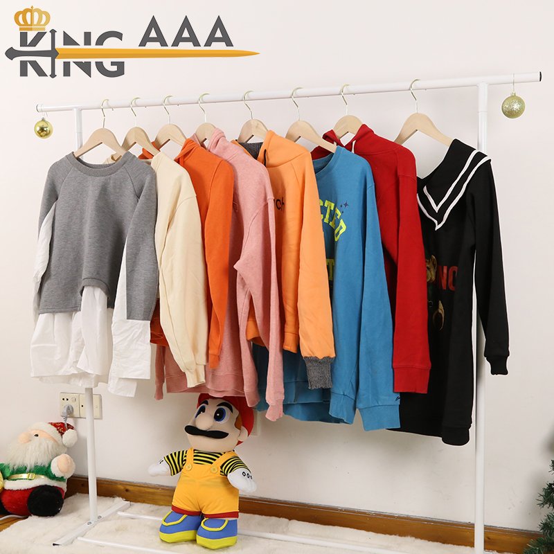 Luxury branded second hand clothes pressed package man hoodies used clothing bales for ukay