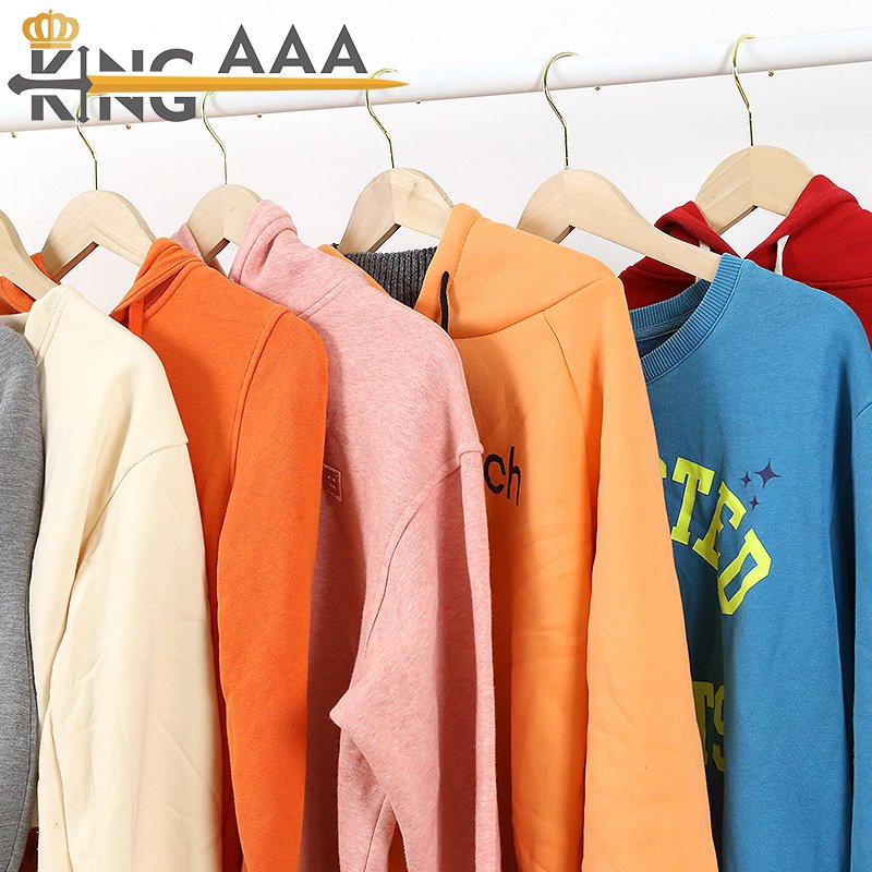 Luxury branded second hand clothes pressed package man hoodies used clothing bales for ukay