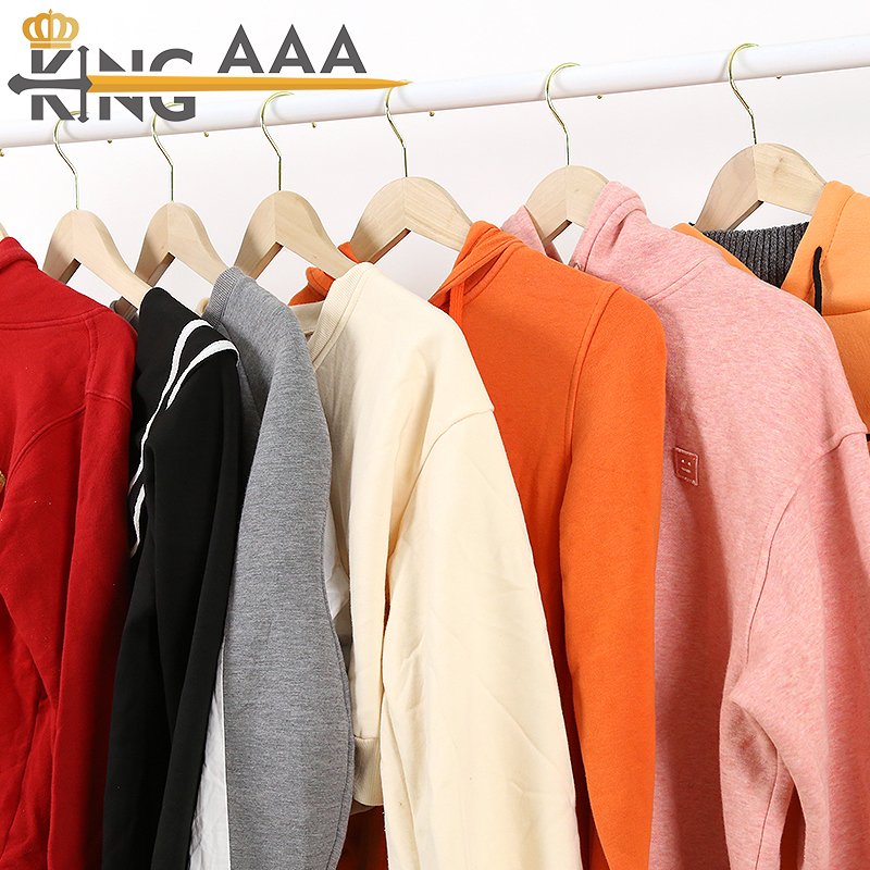 Luxury branded second hand clothes pressed package man hoodies used clothing bales for ukay