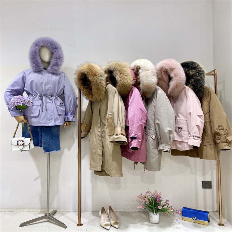 Cut Label Used Clothes Second-hand Discount Fur Collar Down Jacket Miscellaneous Stock Bulk Sale