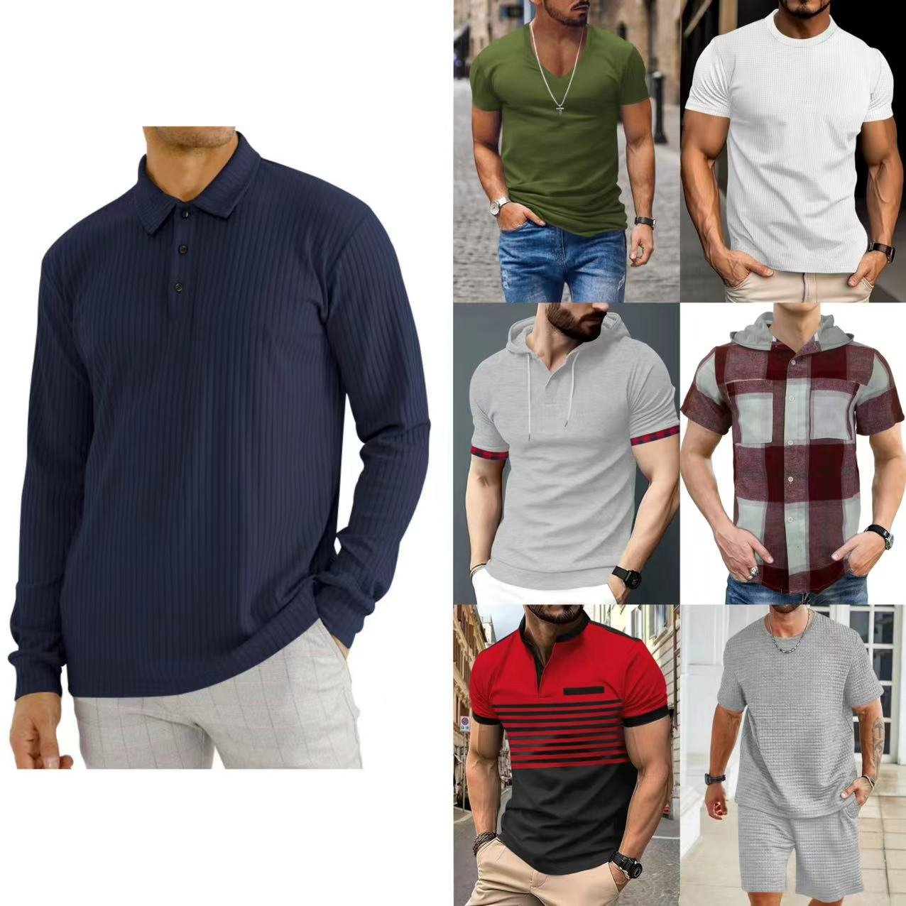 2024Summer Popular Men's T Shirts Breathable Quick Drying Short Sleeves used clothes bales apparel stock