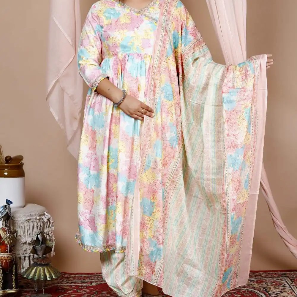 2024 New Indian women kurti plazzo wholesale lowest price Ethnic Garment India kurtis women latest collection textile market