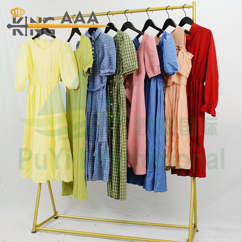 Wholesale Summer Casual Dress Women Used 100% Cotton Dresses Short Sleeve Ladies Elegant Clothes Second Hand Clothing Bales