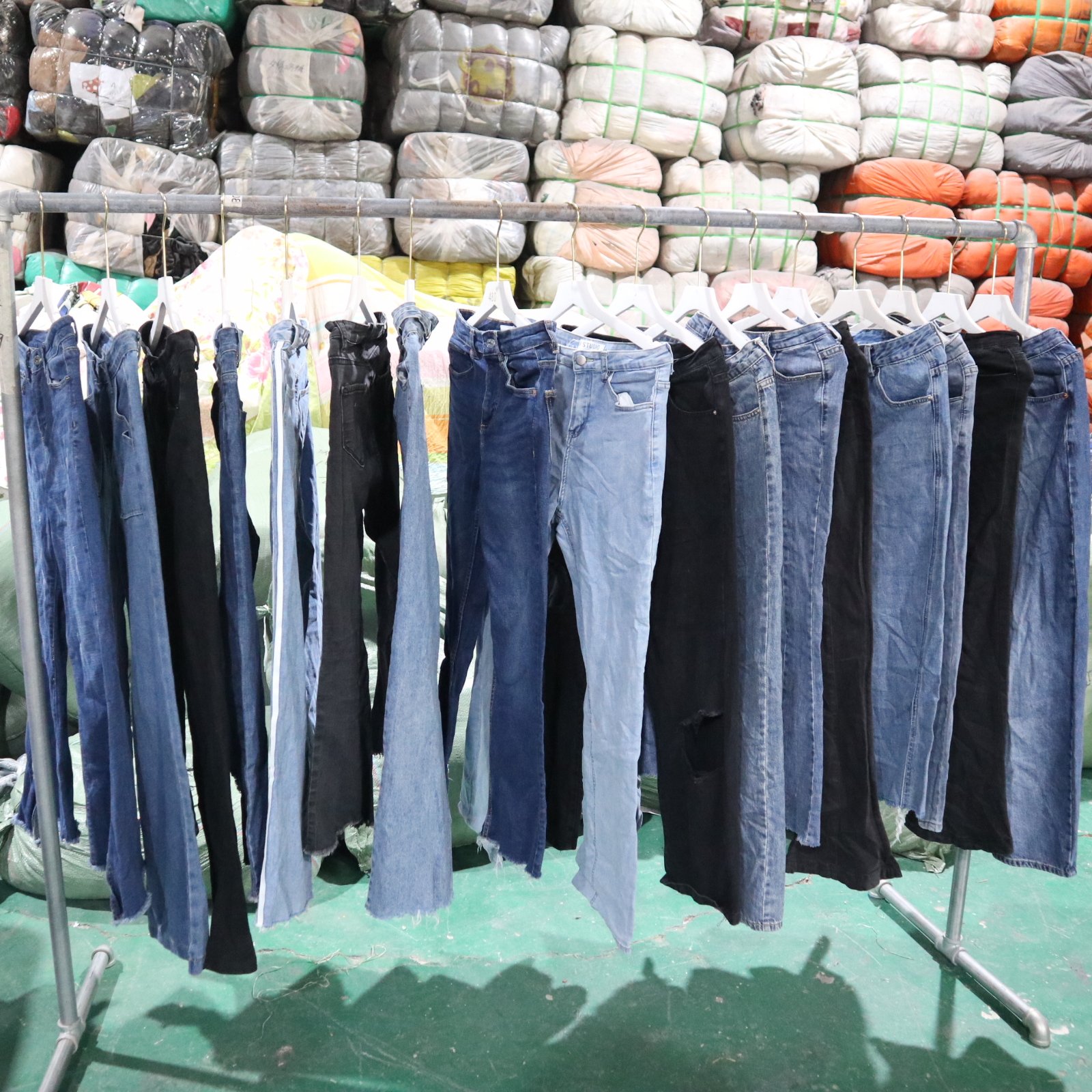 Wide Leg Jeans Women Clean Used Denim Jeans Broken On One Side Trousers For Women New Arrival Denim Wide Leg Pants