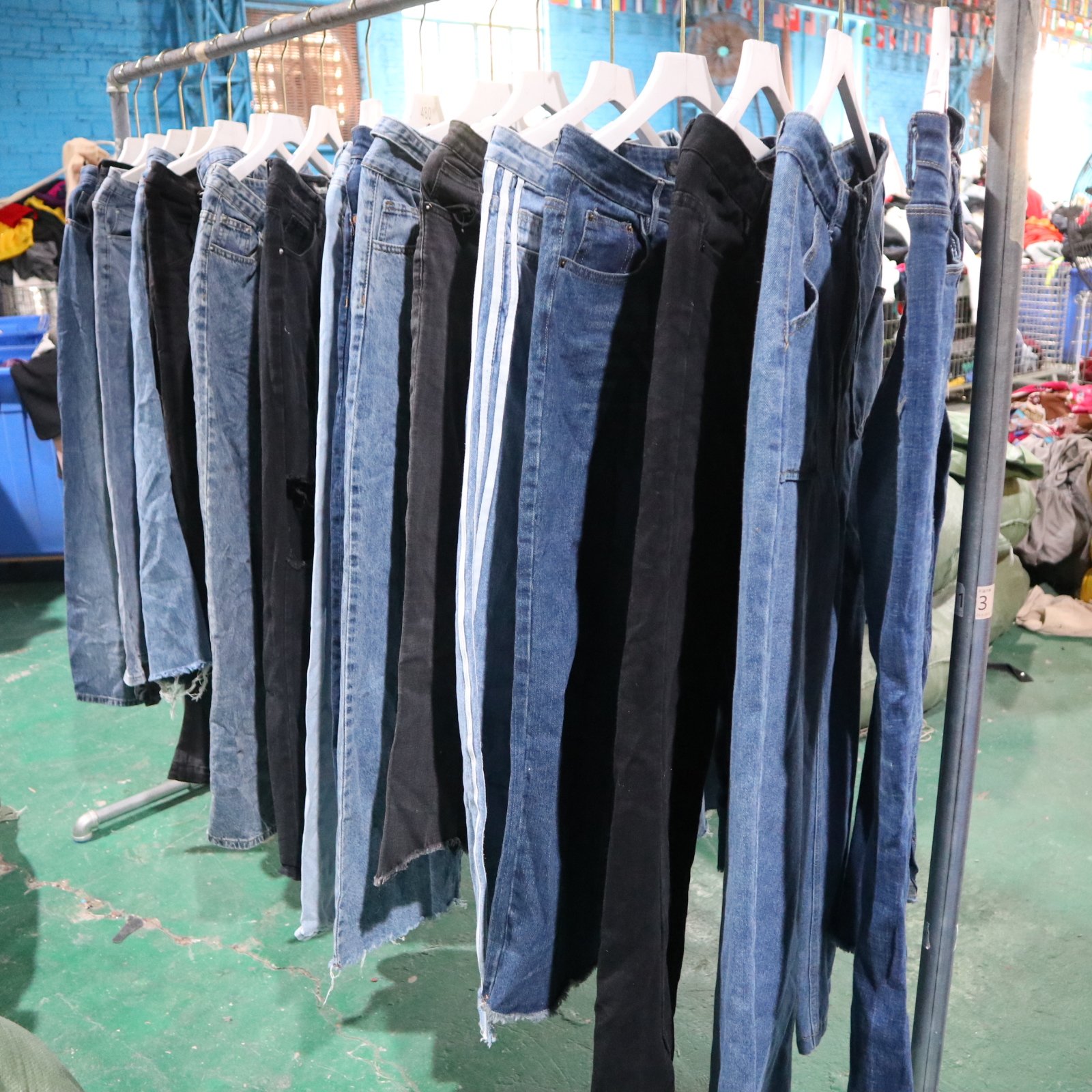 Wide Leg Jeans Women Clean Used Denim Jeans Broken On One Side Trousers For Women New Arrival Denim Wide Leg Pants