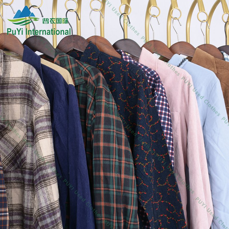 designer vintage ladies men shirts plaid flannerl mixed black men shirt used clothes bulk used clothing original