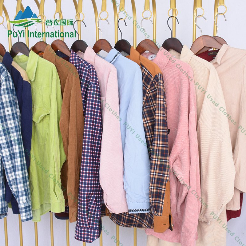 designer vintage ladies men shirts plaid flannerl mixed black men shirt used clothes bulk used clothing original