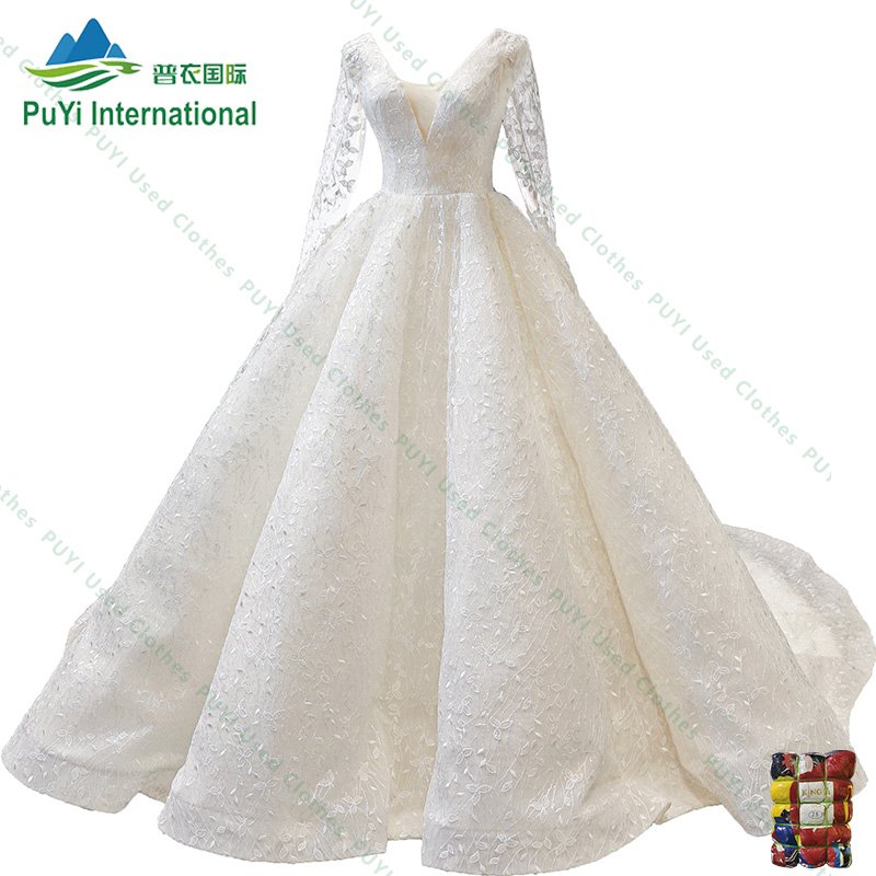 Chiffon used wedding gowns clothes used clothes silk dress use clothes for little party