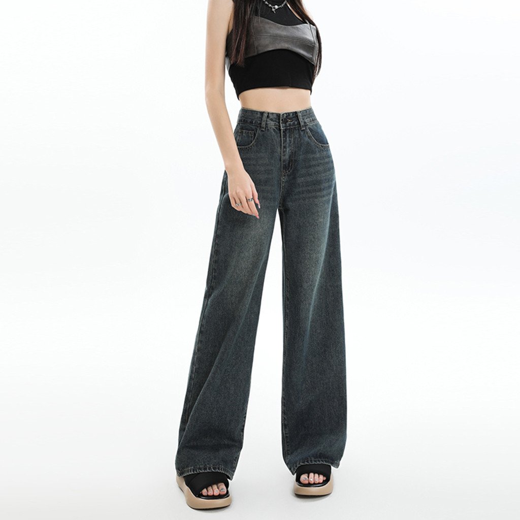 YHJ-051 Vintage Washed Baggy Jeans For Girls - Casual Women's Jeans Pants For 2024 - Stylish Jeans For Ladies