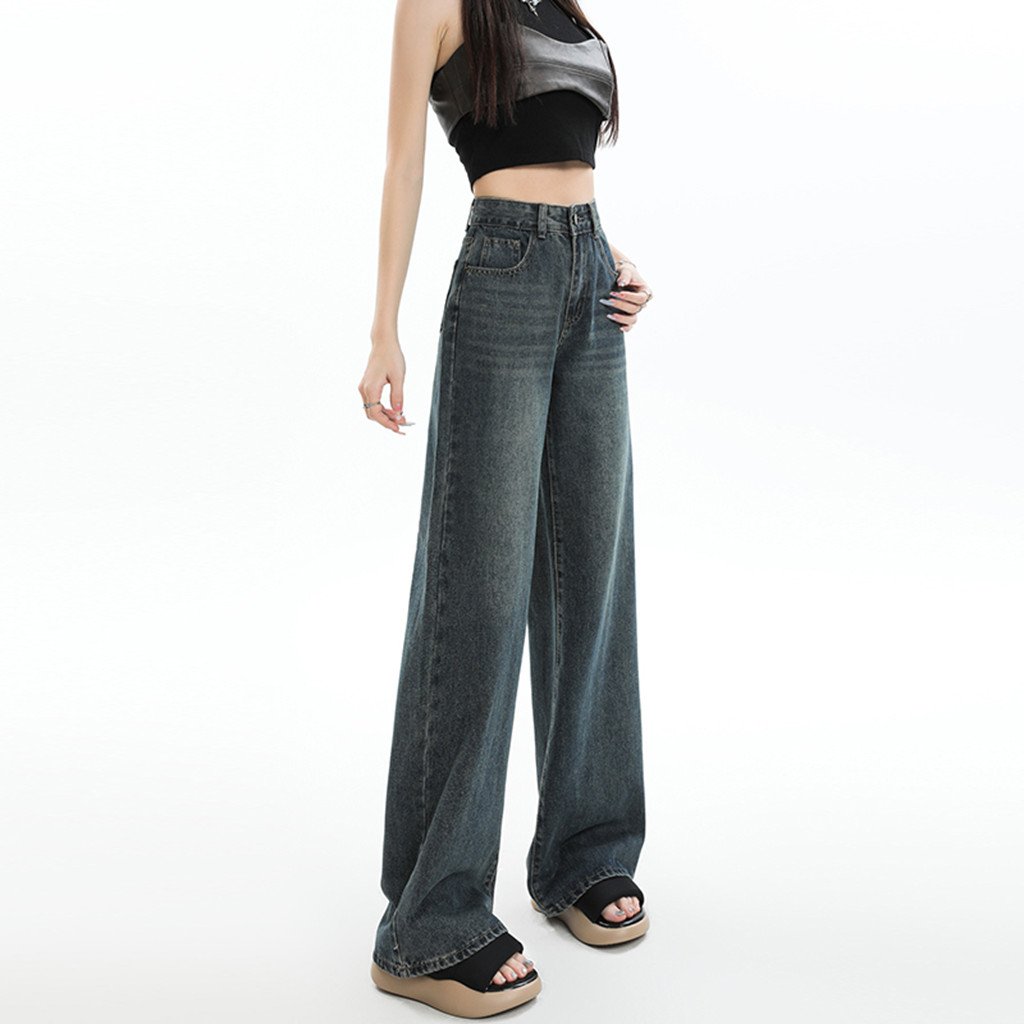 YHJ-051 Vintage Washed Baggy Jeans For Girls - Casual Women's Jeans Pants For 2024 - Stylish Jeans For Ladies